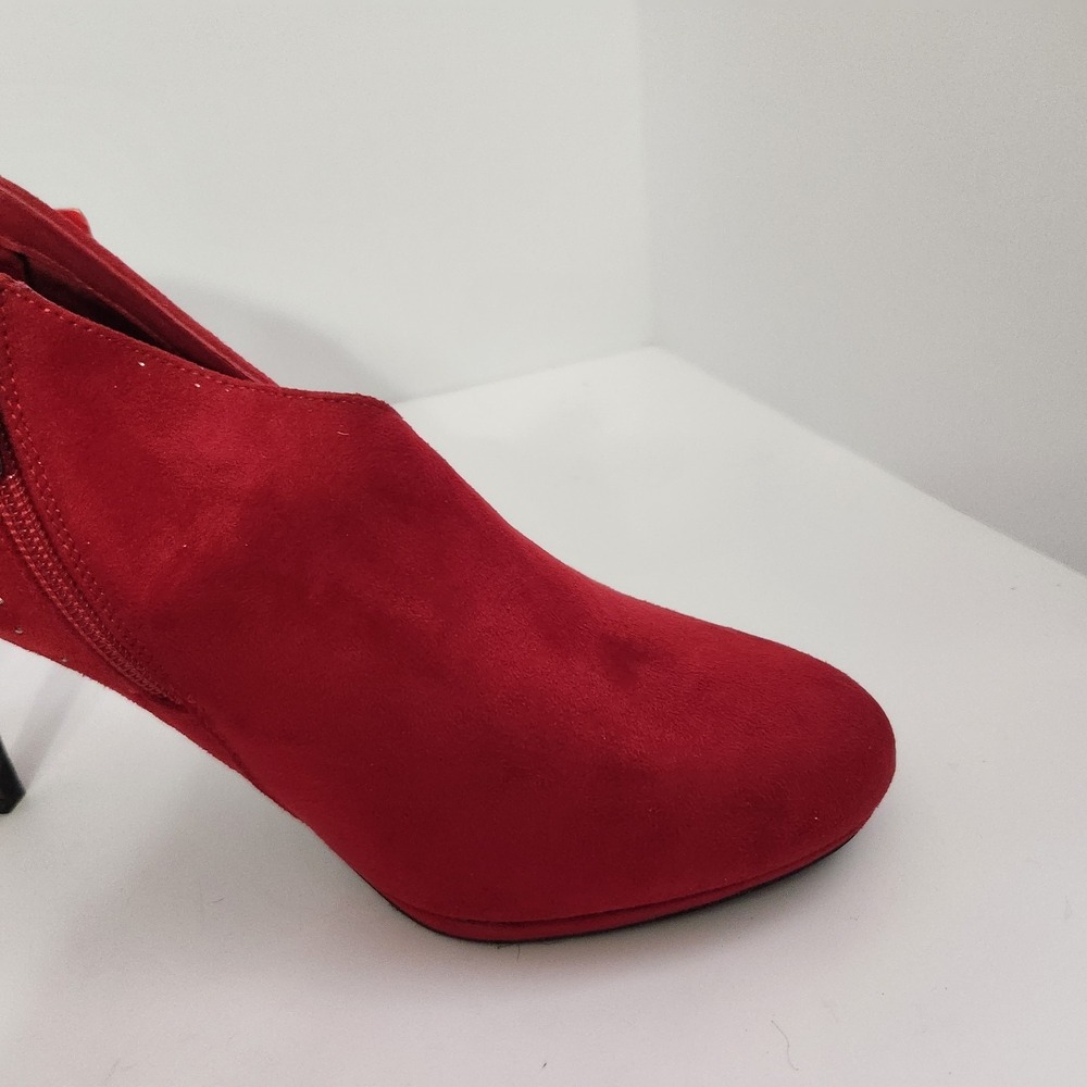 Jones New York Montrose Studded Red Maroon Booties Sz 9.5, 4in Heels EUC - Picture 8 of 16